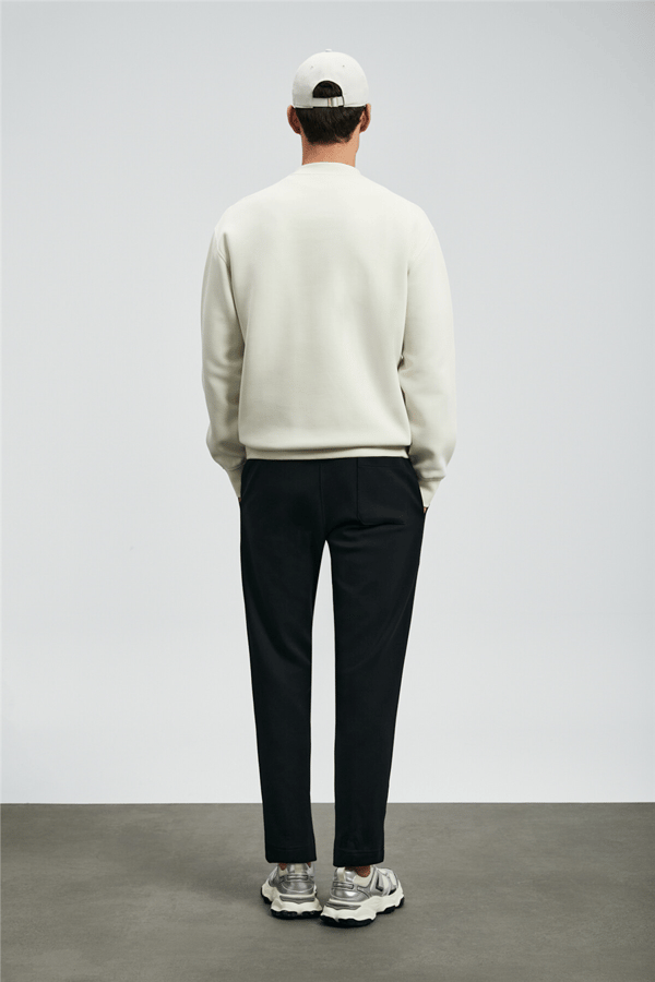 Lufian 112030178 Oracle Erkek Sweatshirt Kırık Beyaz