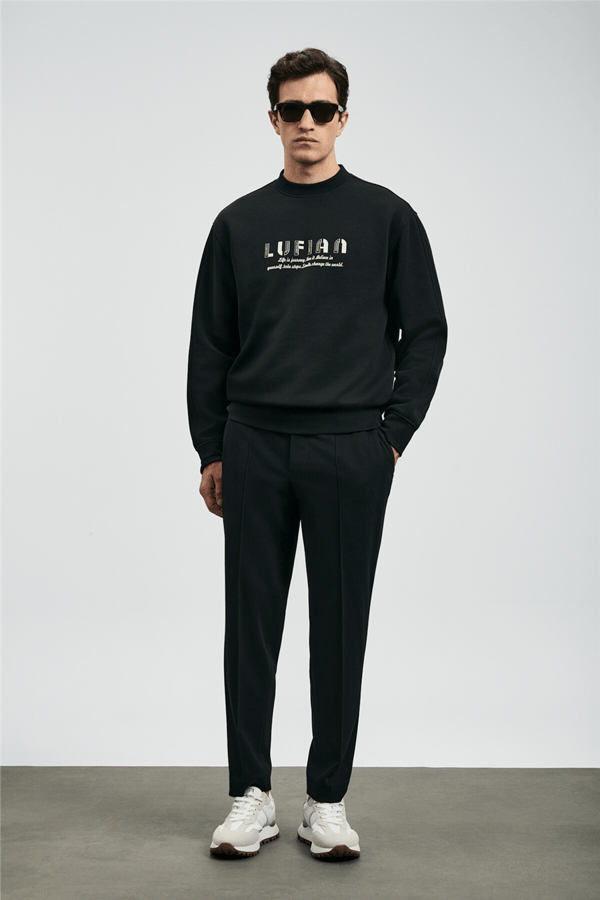Lufian 112030178 Oracle Erkek Sweatshirt Siyah