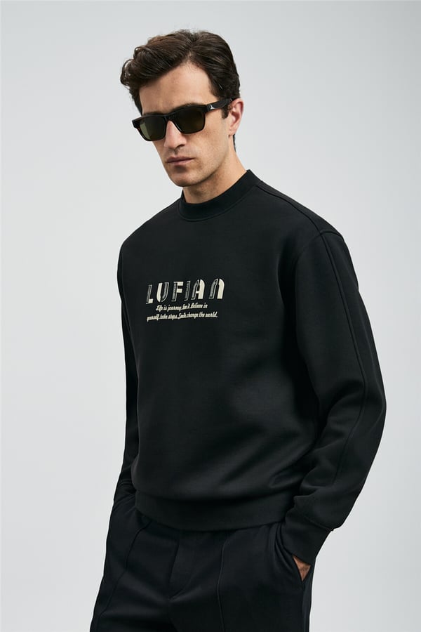 Lufian 112030178 Oracle Erkek Sweatshirt Siyah