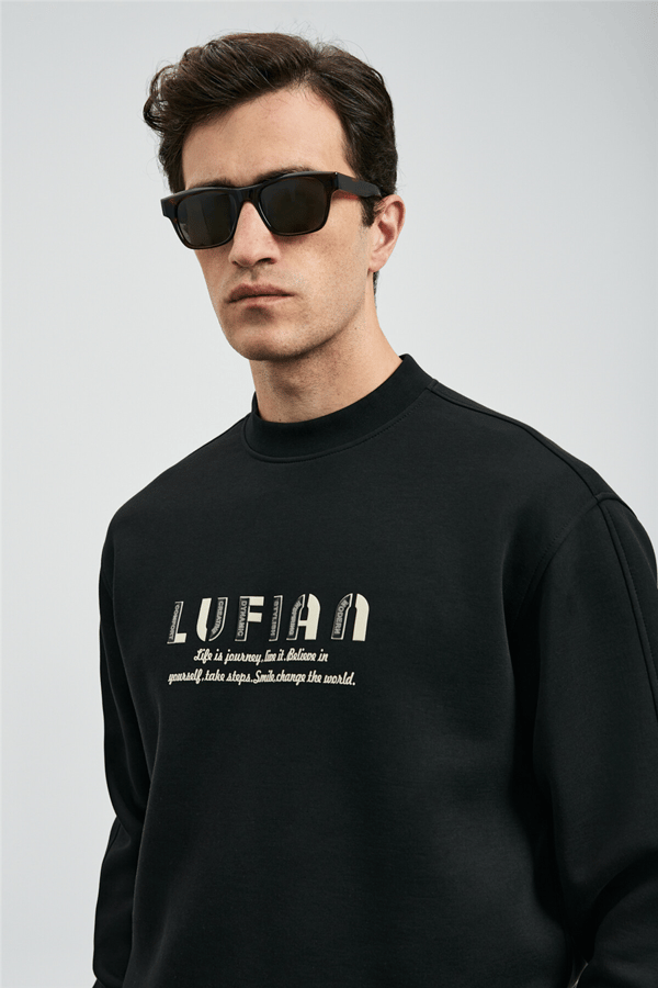 Lufian 112030178 Oracle Erkek Sweatshirt Siyah