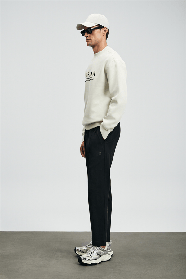 Lufian 112030178 Oracle Erkek Sweatshirt Kırık Beyaz