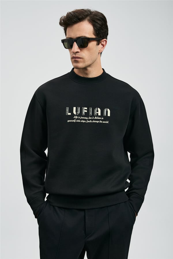 Lufian 112030178 Oracle Erkek Sweatshirt Siyah