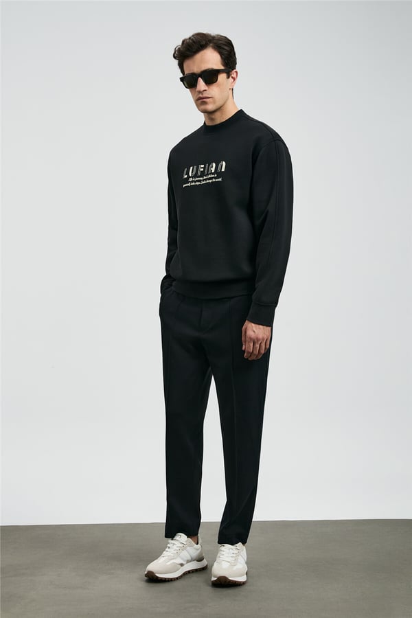 Lufian 112030178 Oracle Erkek Sweatshirt Siyah