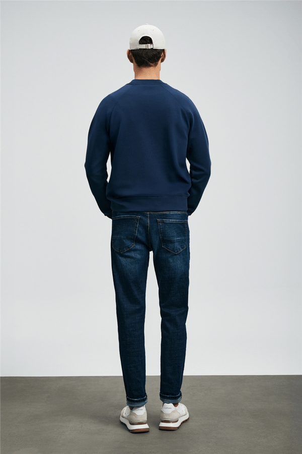 Lufian 112030179 Grant Erkek Sweatshirt Lacivert