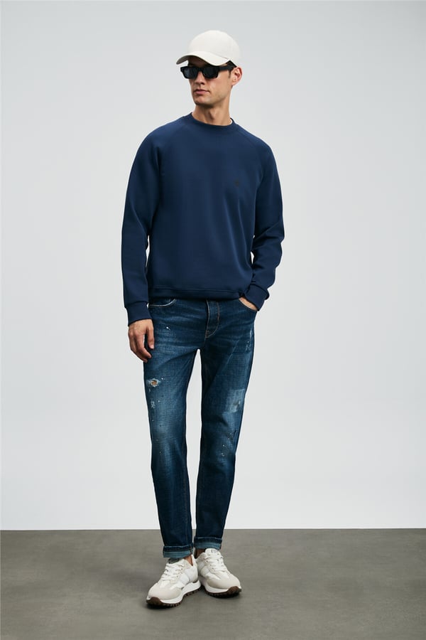 Lufian 112030179 Grant Erkek Sweatshirt Lacivert