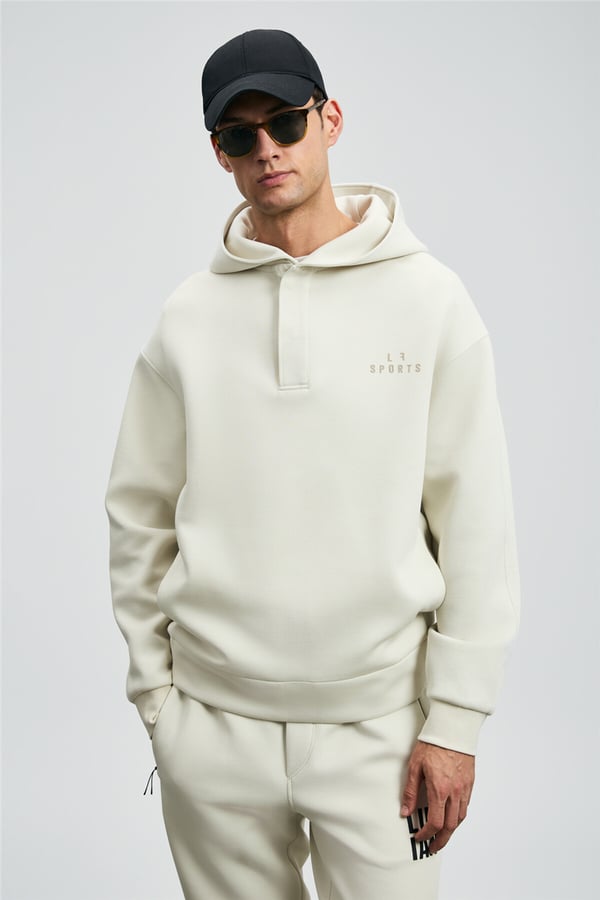 Lufian 112030180 Road Erkek Sweatshirt Kırık Beyaz