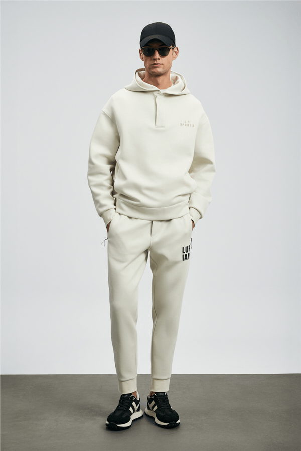 Lufian 112030180 Road Erkek Sweatshirt Kırık Beyaz