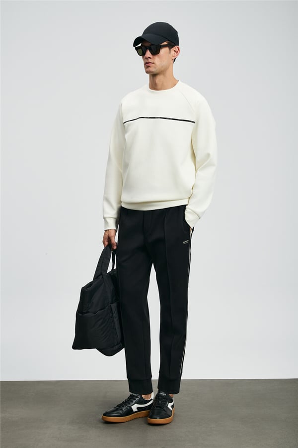 Lufian 112030181 Cosmo Erkek Sweatshirt Kırık Beyaz