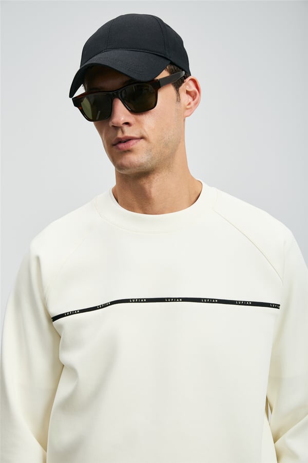 Lufian 112030181 Cosmo Erkek Sweatshirt Kırık Beyaz