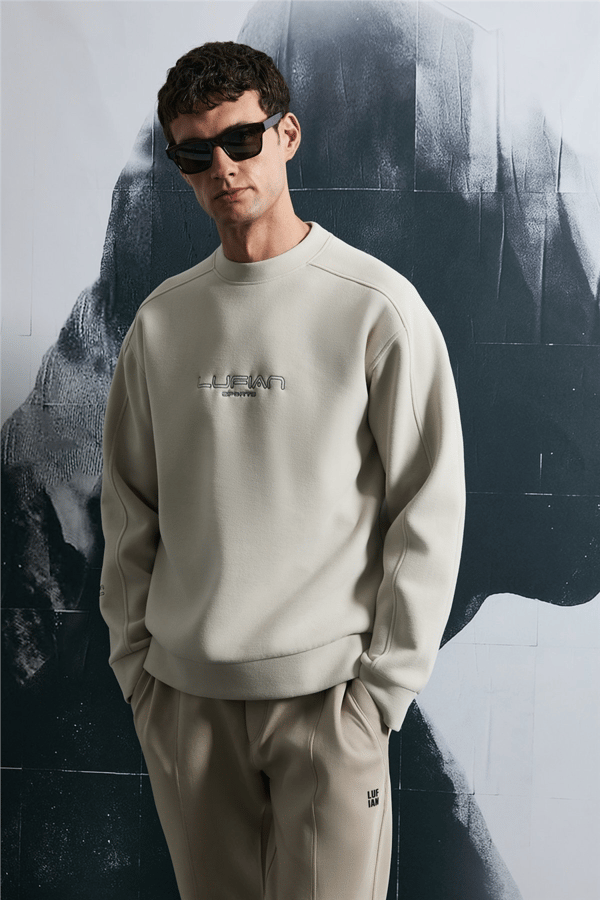 Lufian 112030182 Dark Erkek Sweatshirt Ekru