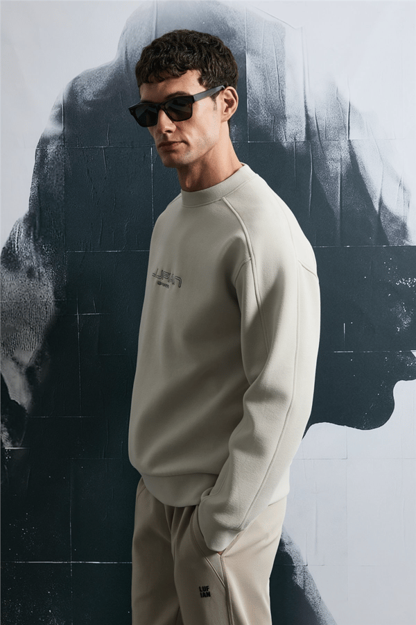 Lufian 112030182 Dark Erkek Sweatshirt Ekru