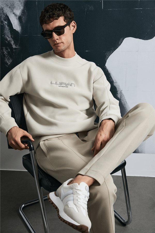 Lufian 112030182 Dark Erkek Sweatshirt Ekru