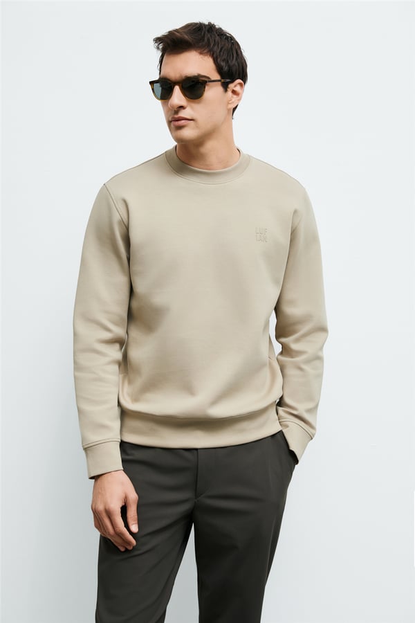 Lufian 112030192 Grand Erkek Sweatshirt Bej