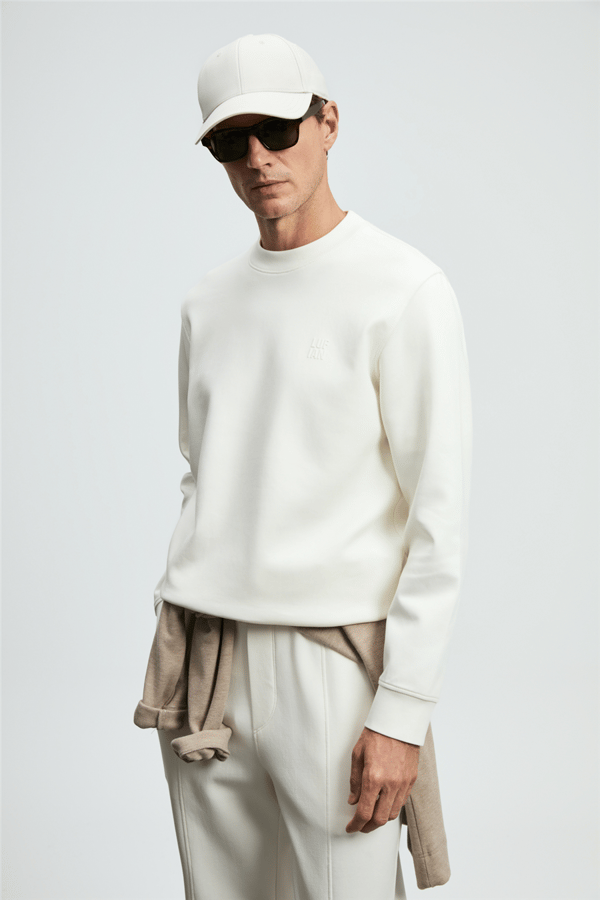 Lufian 112030192 Grand Erkek Sweatshirt Kırık Beyaz