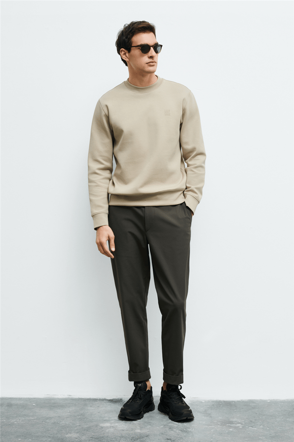 Lufian 112030192 Grand Erkek Sweatshirt Bej