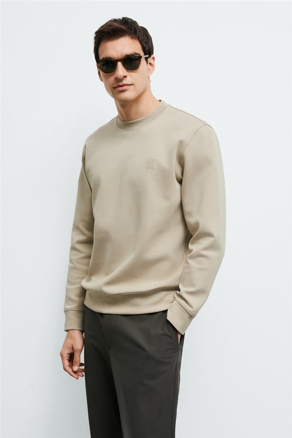 Lufian 112030192 Grand Erkek Sweatshirt Bej