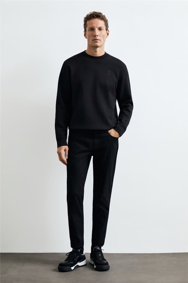 Lufian 112030192 Grand Erkek Sweatshirt Siyah