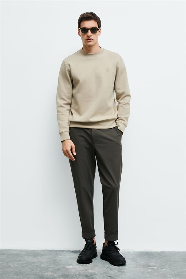 Lufian 112030192 Grand Erkek Sweatshirt Bej