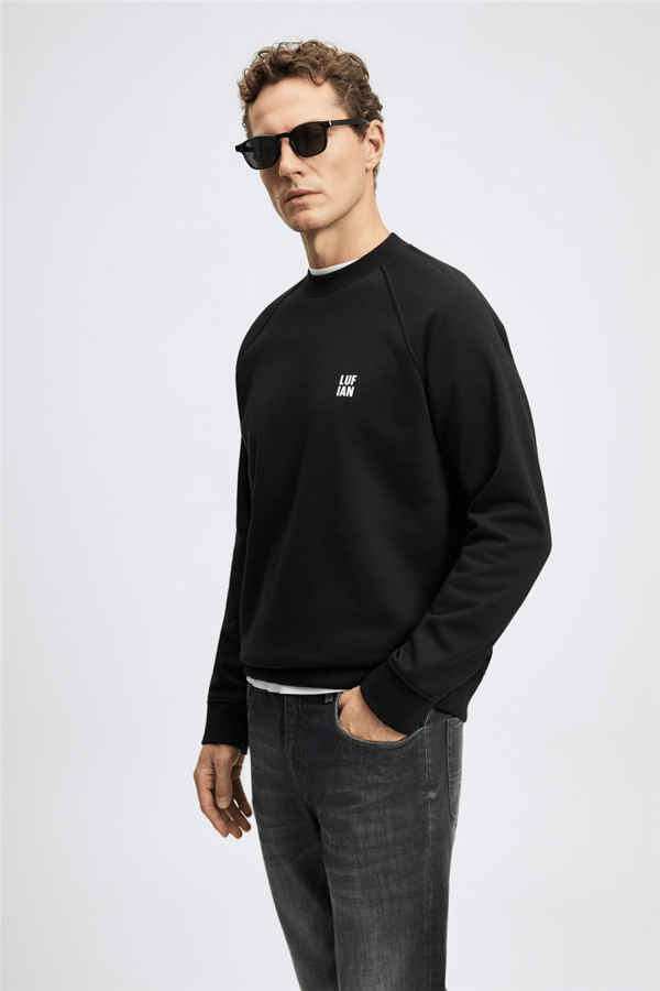 Lufian 112030193 Blake Erkek Sweatshirt Siyah