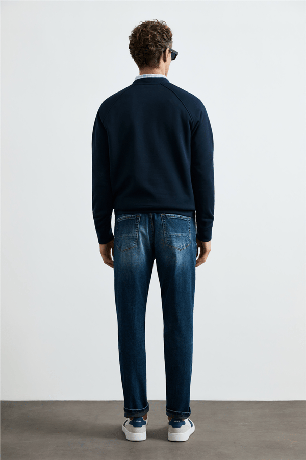 Lufian 112030193 Blake Erkek Sweatshirt Lacivert
