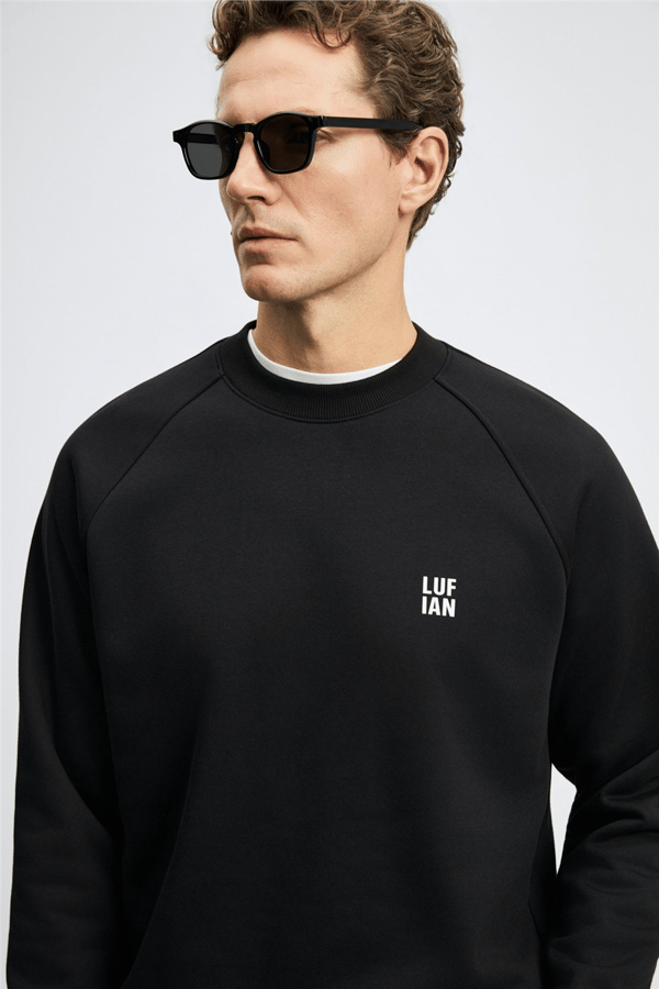 Lufian 112030193 Blake Erkek Sweatshirt Siyah