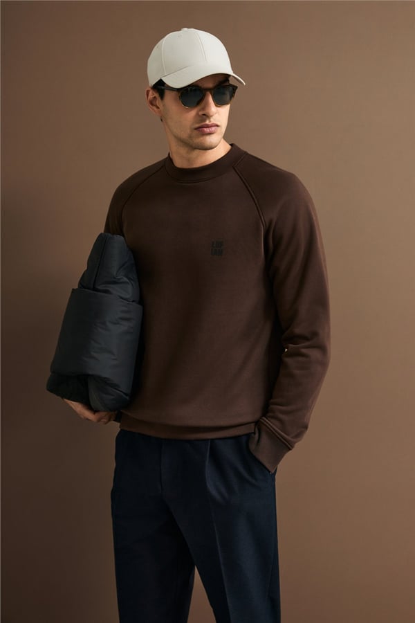 Lufian 112030193 Blake Erkek Sweatshirt Kahverengi