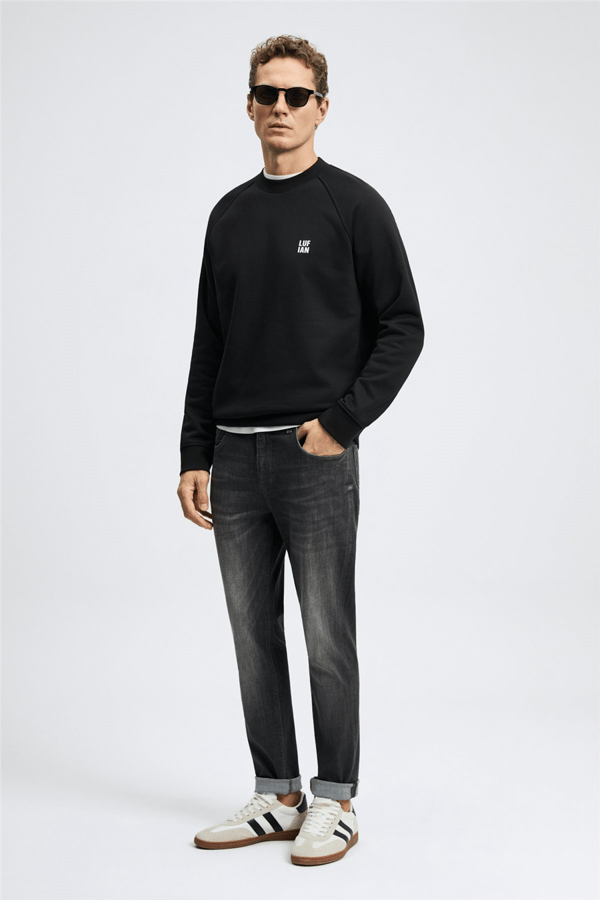 Lufian 112030193 Blake Erkek Sweatshirt Siyah