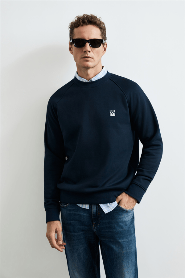 Lufian 112030193 Blake Erkek Sweatshirt Lacivert
