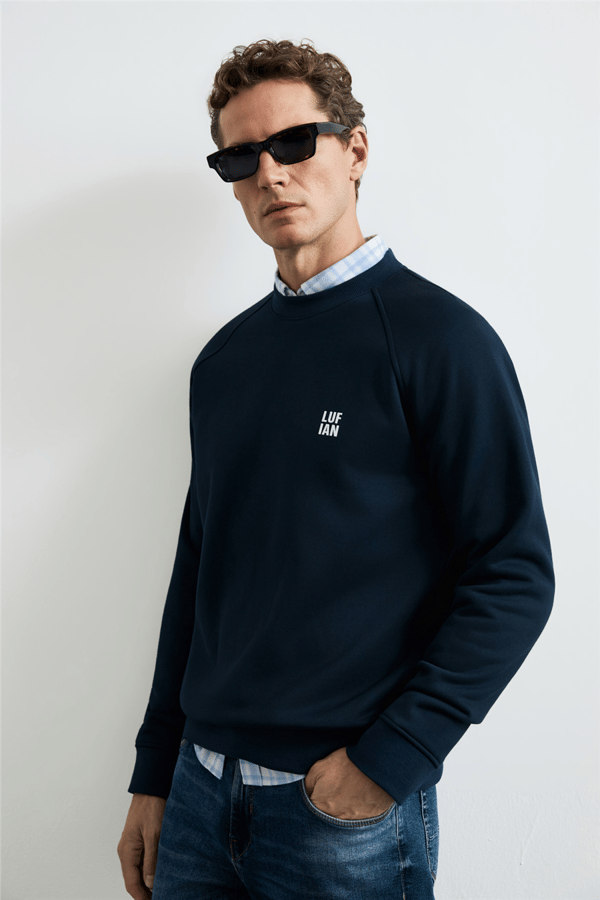 Lufian 112030193 Blake Erkek Sweatshirt Lacivert