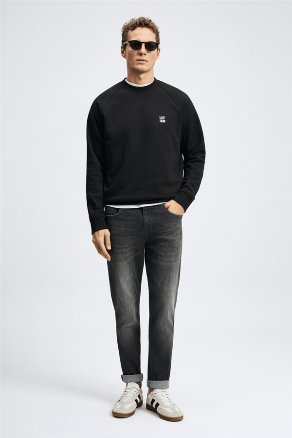 Lufian 112030193 Blake Erkek Sweatshirt Siyah