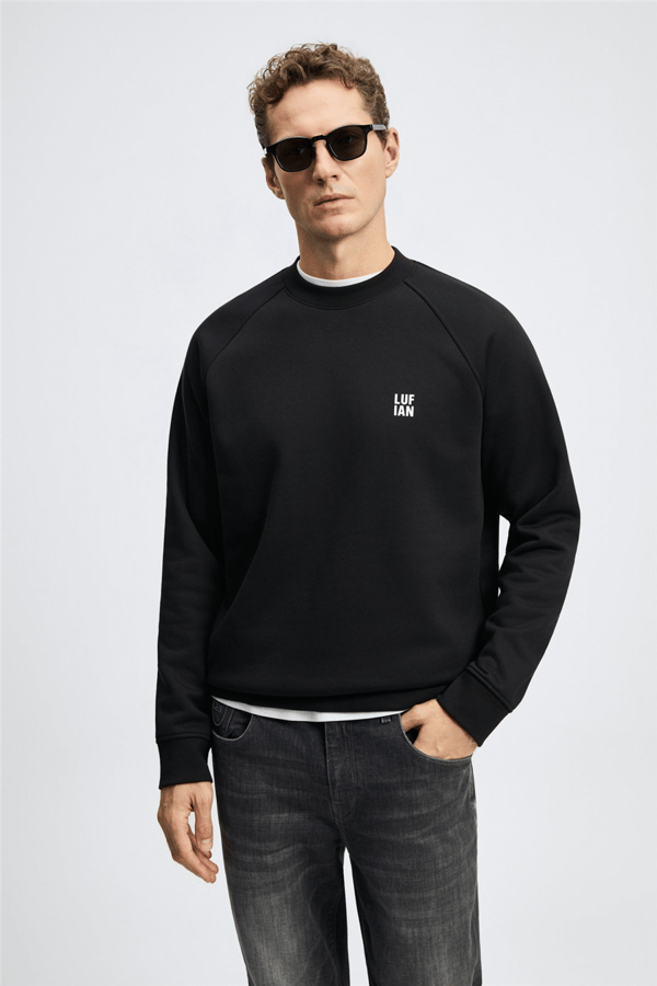 Lufian 112030193 Blake Erkek Sweatshirt Siyah