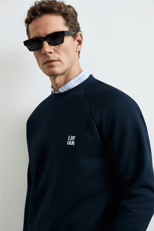 Lufian 112030193 Blake Erkek Sweatshirt Lacivert