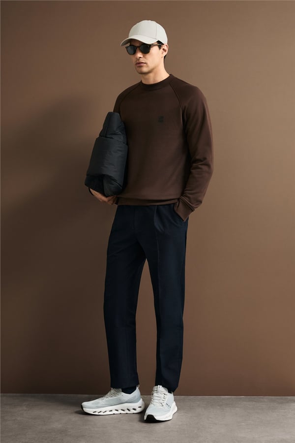 Lufian 112030193 Blake Erkek Sweatshirt Kahverengi