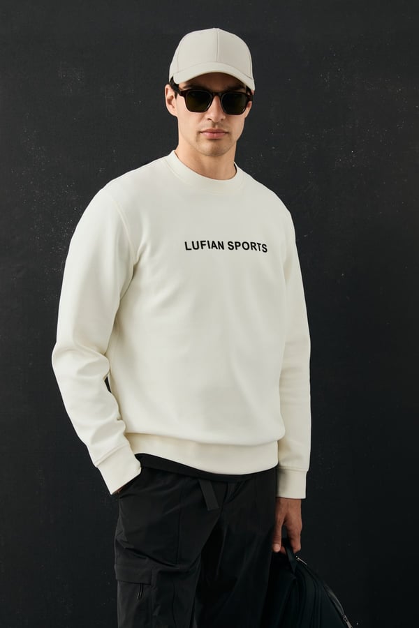 Lufian 112030195  Rowan Erkek Sweatshirt Kırık Beyaz