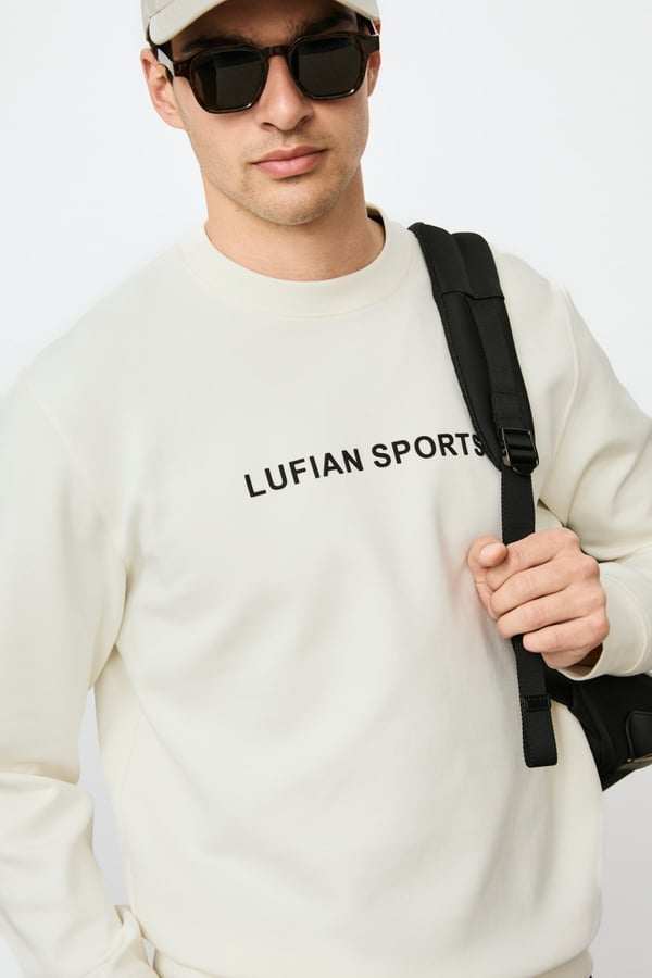 Lufian 112030195  Rowan Erkek Sweatshirt Kırık Beyaz