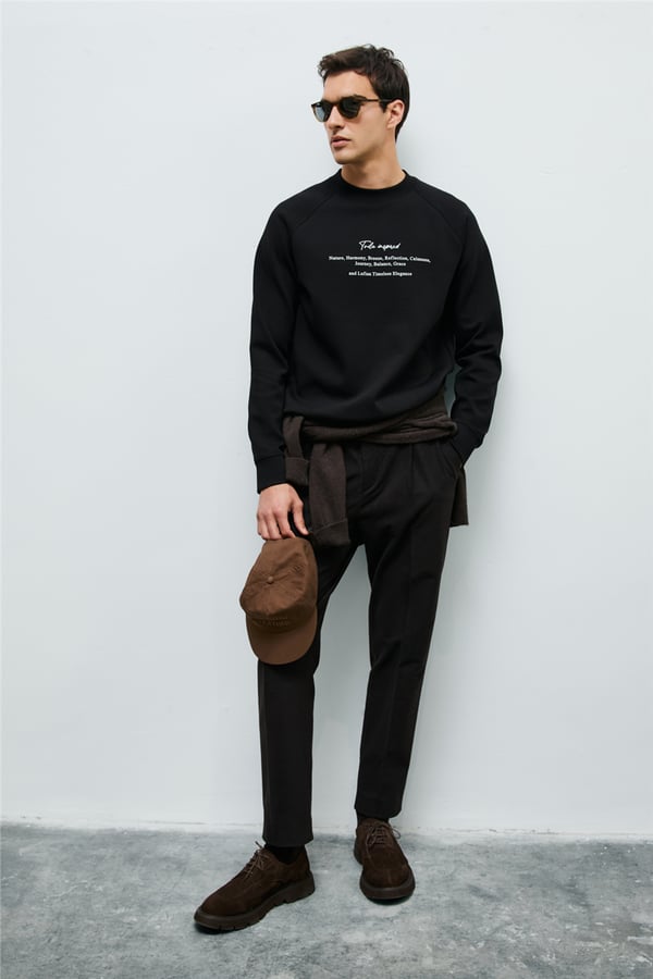 Lufian 112030199 Cole Erkek Sweatshirt Siyah