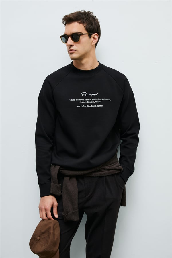 Lufian 112030199 Cole Erkek Sweatshirt Siyah