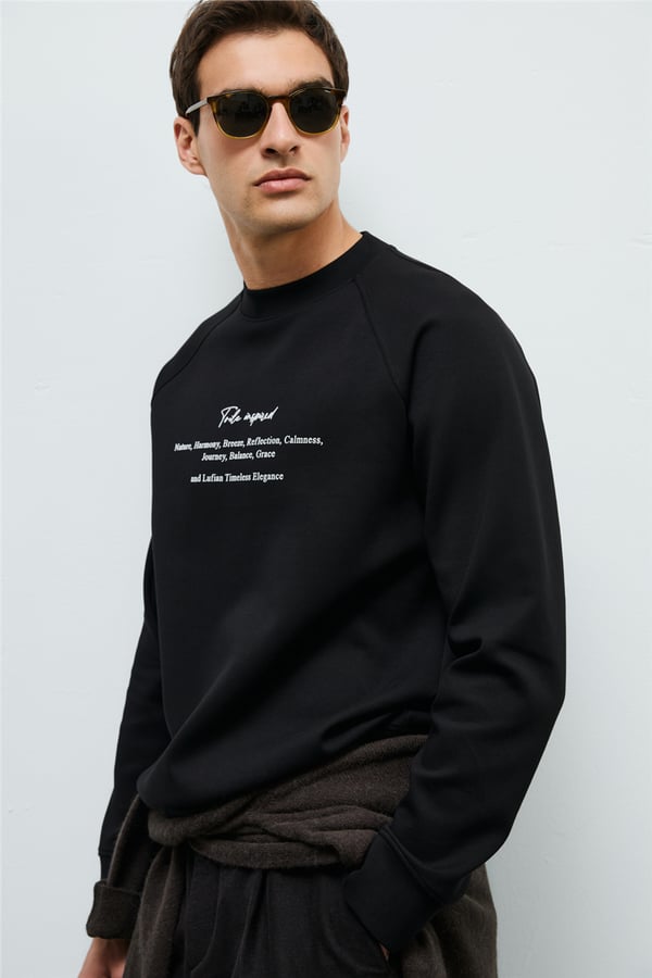 Lufian 112030199 Cole Erkek Sweatshirt Siyah