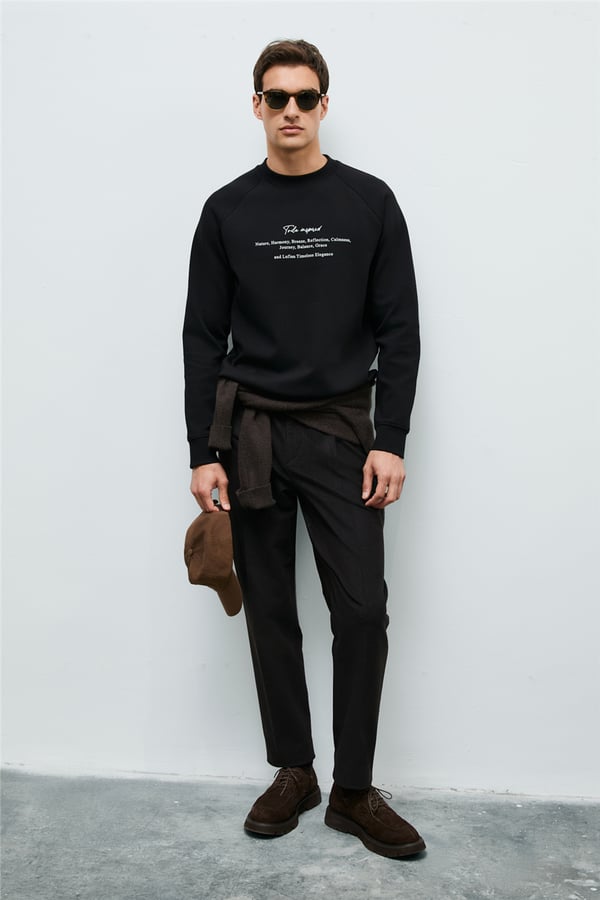 Lufian 112030199 Cole Erkek Sweatshirt Siyah