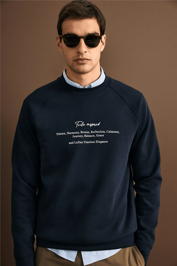 Lufian 112030199 Cole Erkek Sweatshirt Lacivert