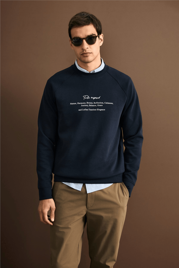 Lufian 112030199 Cole Erkek Sweatshirt Lacivert