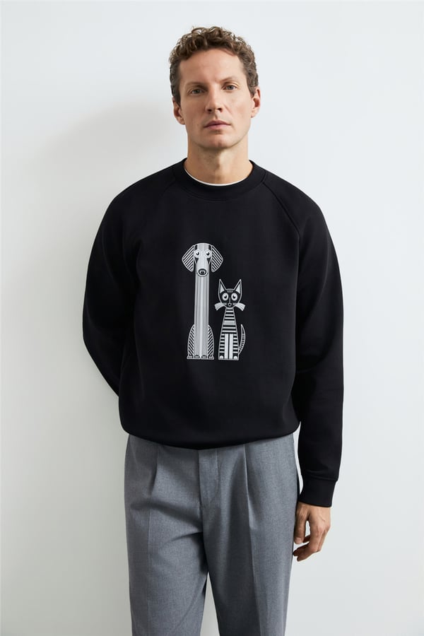 Lufian 112030203 Alfred Erkek Sweatshirt Siyah