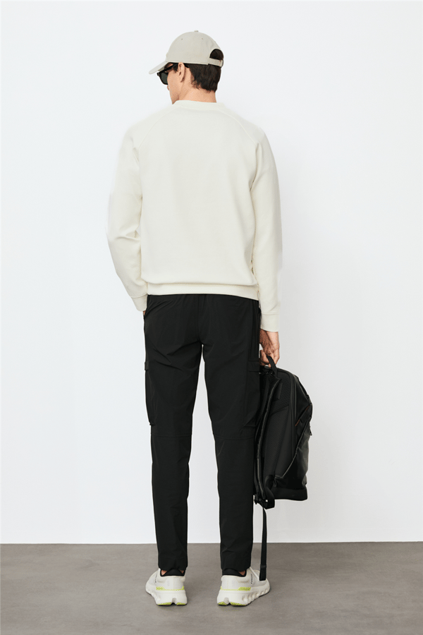 Lufian 112030203 Alfred Erkek Sweatshirt Kırık Beyaz