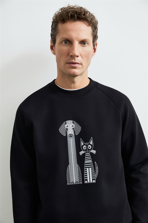 Lufian 112030203 Alfred Erkek Sweatshirt Siyah