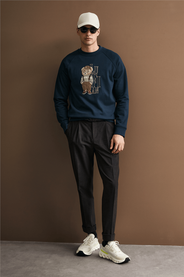 Lufian 112030204 Storm Erkek Sweatshirt Lacivert