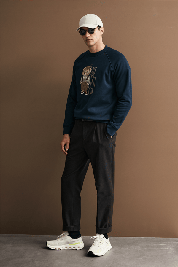 Lufian 112030204 Storm Erkek Sweatshirt Lacivert