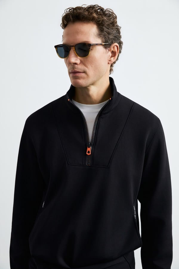 Lufian 112030206 Wyatt Erkek Sweatshirt Siyah