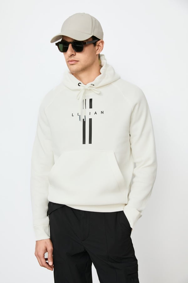 Lufian 112030207 Decland Erkek Sweatshirt Kırık Beyaz