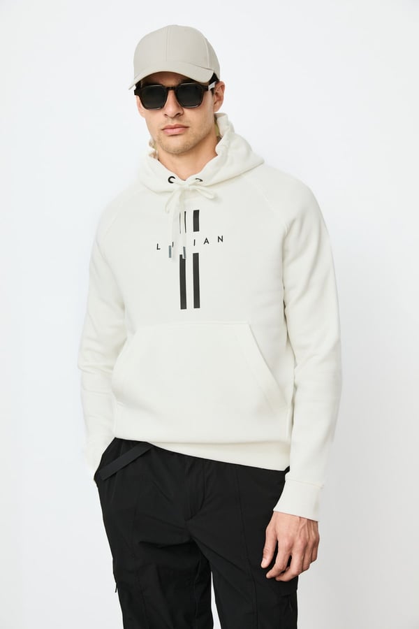 Lufian 112030207 Decland Erkek Sweatshirt Kırık Beyaz