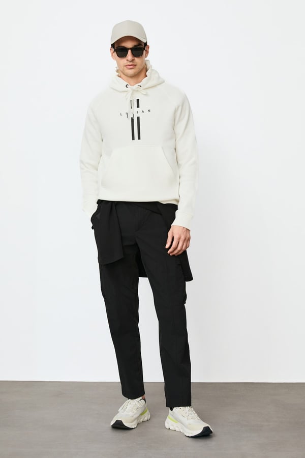 Lufian 112030207 Decland Erkek Sweatshirt Kırık Beyaz